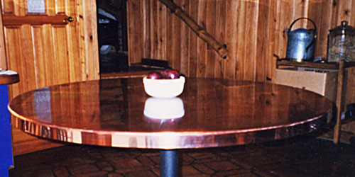 Copper tabletops, artistic / architectural pieces fabricated per specifications provided.